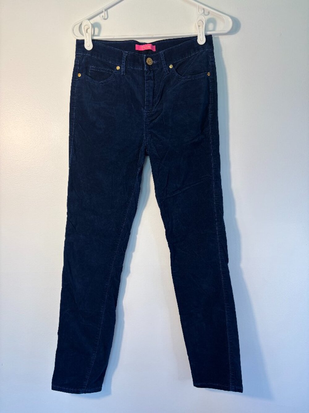 Lilly Pulitzer Navy Blue Mid Rise Velvet Pants